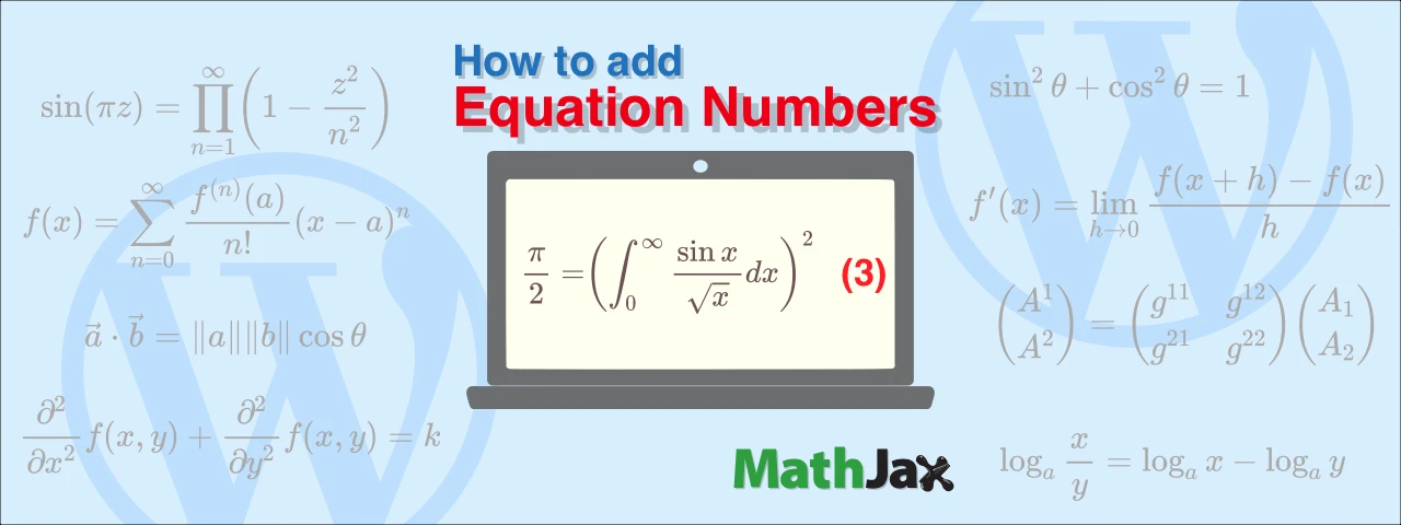 How to add equation numbers in MathJax