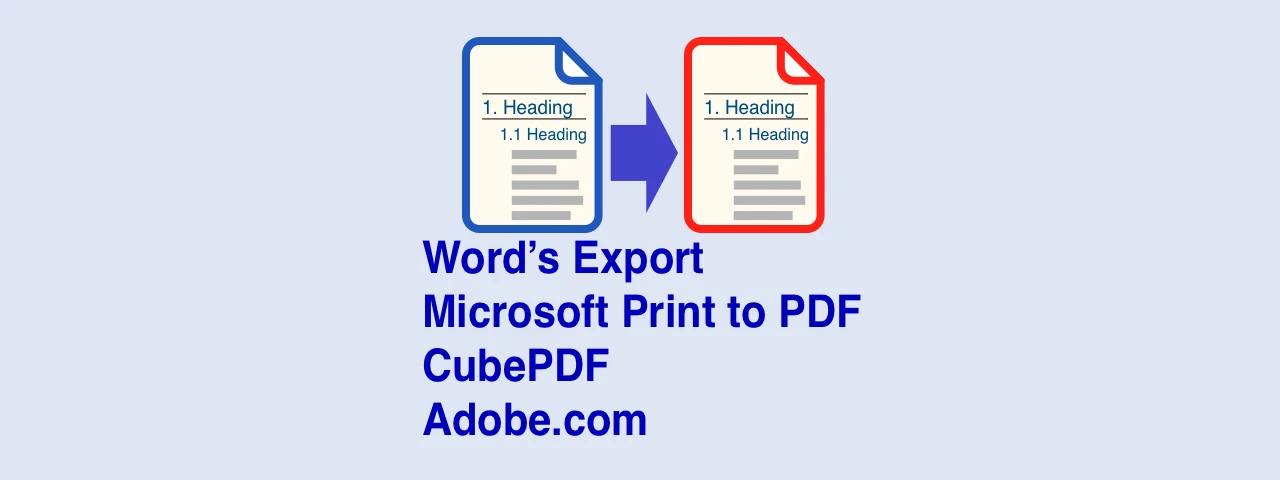 Comparison of how to convert MS Word document to PDF for free